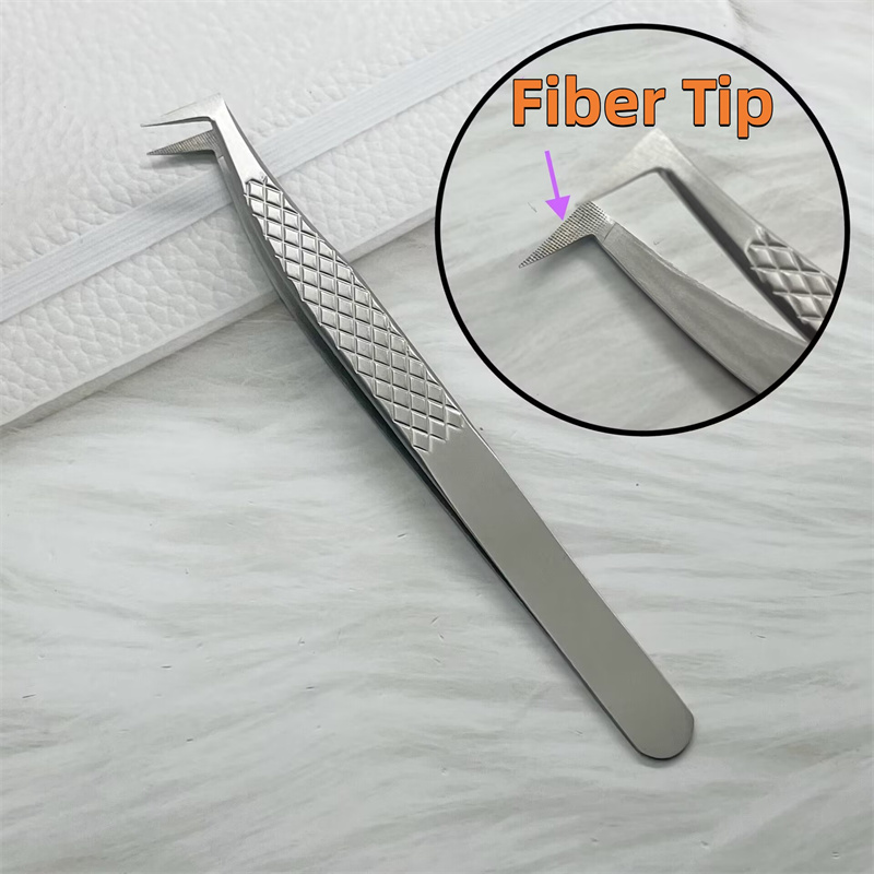 Pinzas para pestañas postizas con punta de fibra precisa para extensión de pestañas, pestañas de visón de Mega volumen, herramientas de maquillaje para artistas con aislamiento de botas para fanáticos