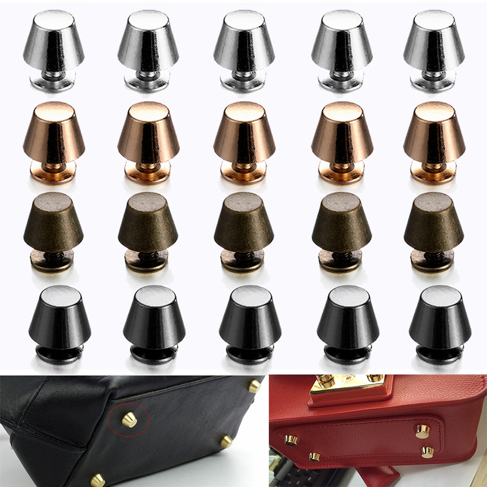 10 juegos de remaches traseros de tornillo de 10mm/12mm, tachuelas metálicas en forma de cubo, tachuelas de uñas para ropa, artesanía de cuero, bricolaje, cinturón, BILLETERA, piezas de decoración