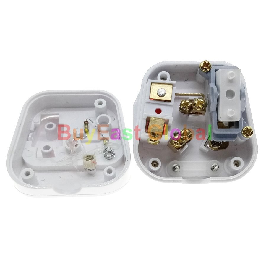 CHINA 3-Pin DIY Rewireable Plug 250V 10A Fused w/ Main Power Switch LED Indicator