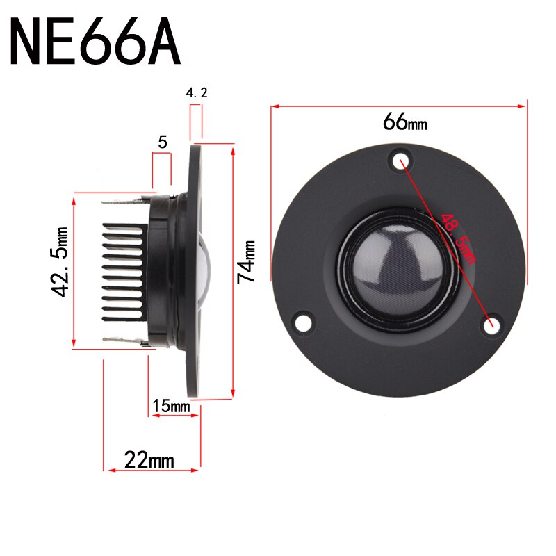 HIFIDIY LIVE 2.5~3 Inch Tweeter Speaker Unit Neodymium Silk membrane 6 OHM 30W Aluminum radiator ATreble Loudspeaker NE74A/70/66: 2 pieces / NE66A