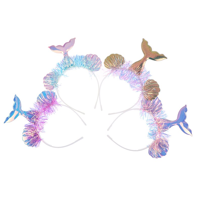 Diadema con corona de de sirenita, sombrero con cola de sirena, ACCESORIOS FOTOGRÁFICOS para niña, de cumpleaños, accesorios para el cabello de sirena