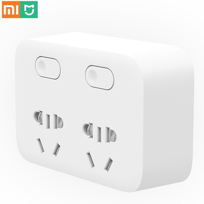 Xiaomi mijia Power Strip 2 Sockets 2 Individual Switches Converter Portable Plug Travel Adapter for Home Office 5V 2A Fast