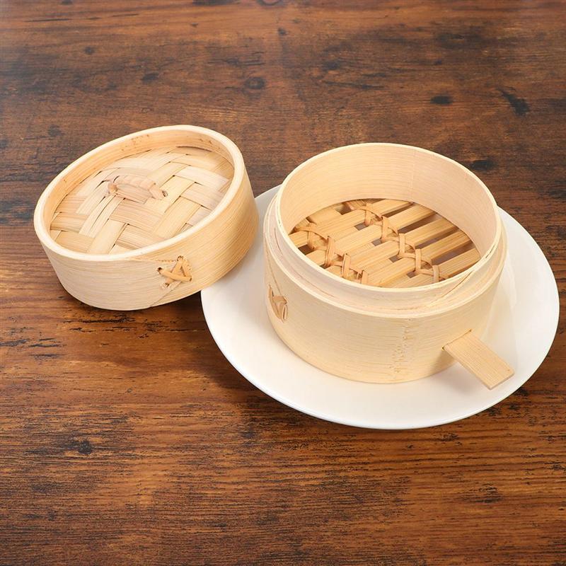 1 Set Wooden Steamer Round Steamed Rack Chinese Steam Basket And Cover For Food Buns Dumplings Dessert Cooking