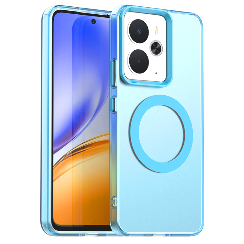 Translucent Phone Case For Realme 14T Case For Realme 14T 5G Magnetic Adsorption Wireless Charge Back Cover For Realme 14T Case: Blue / Realme 14