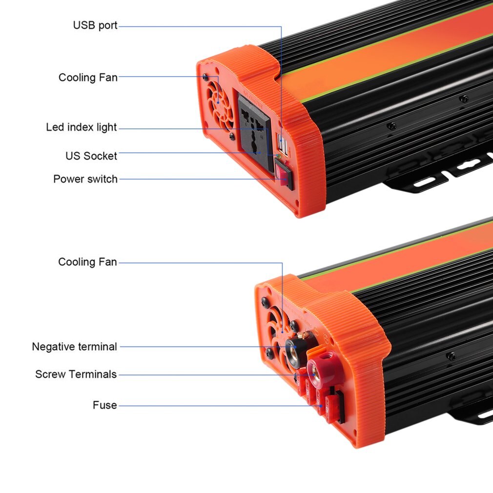 P1500C 1500W Inverter di potenza per auto ad alta potenza Dc12V a Ac220V Inverter solare adattatore per convertitore di potenza sinusoidale modificato