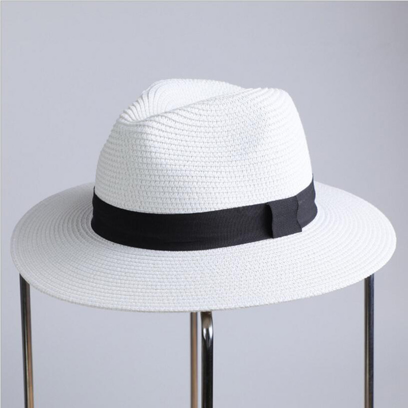 Summer unisex sun hat casual vacation Panama straw hat women wide brim Beach jazz men hats Foldable Chapeau
