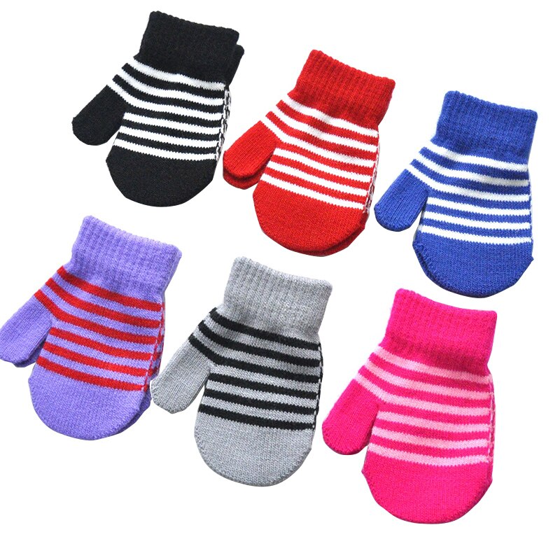 Inverno quente tricô luvas de lã para crianças 1-5 anos de idade d23-pinstripe envoltório para inverno quente tricô lã luvas
