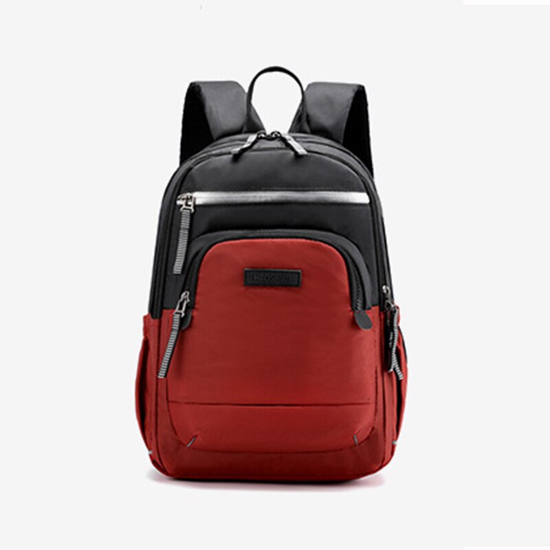 Män kvinnor nylon ryggsäck daypack reflekterande rand resväska manlig kvinnlig skolbok väska ryggsäck ryggsäck: Röd