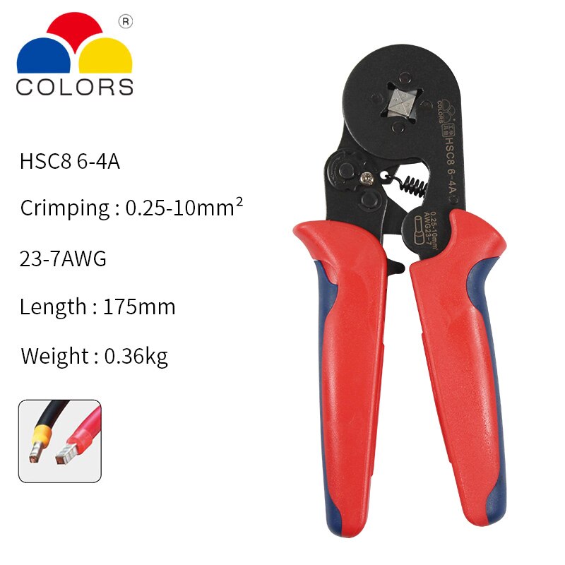 Crimper Plier Set 0.25-10mm2 self-adjustable ratchat wire crimping tool with 1200 Wire Terminal Crimp Connector Insulated