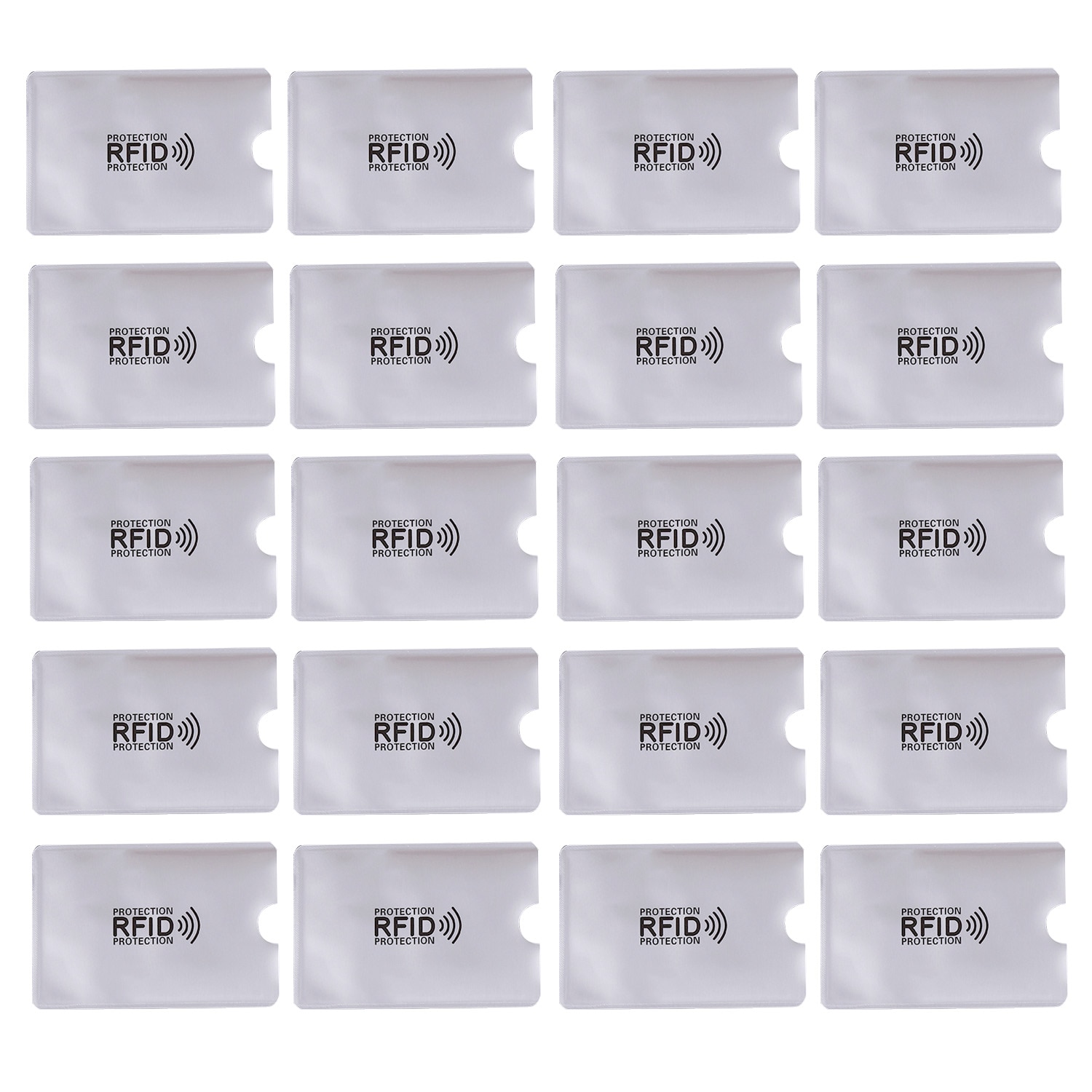 20PCS Aluminum Anti Theft RFID Blocking Sleeves Card Holder Protector for Credit ID Debit Card