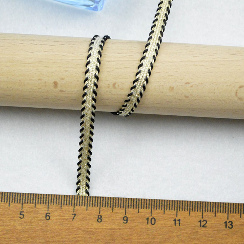 5 m/16,4 Fuß Profi Packung, 5 mm breit, Vorhang, Tausendfüßler, Spitze, gebogener Wellenbesatz, handgefertigt, DIY-Handwerk, Nähbesatz, Bänder, BH-Vorhang-Dekoration: Schwarz