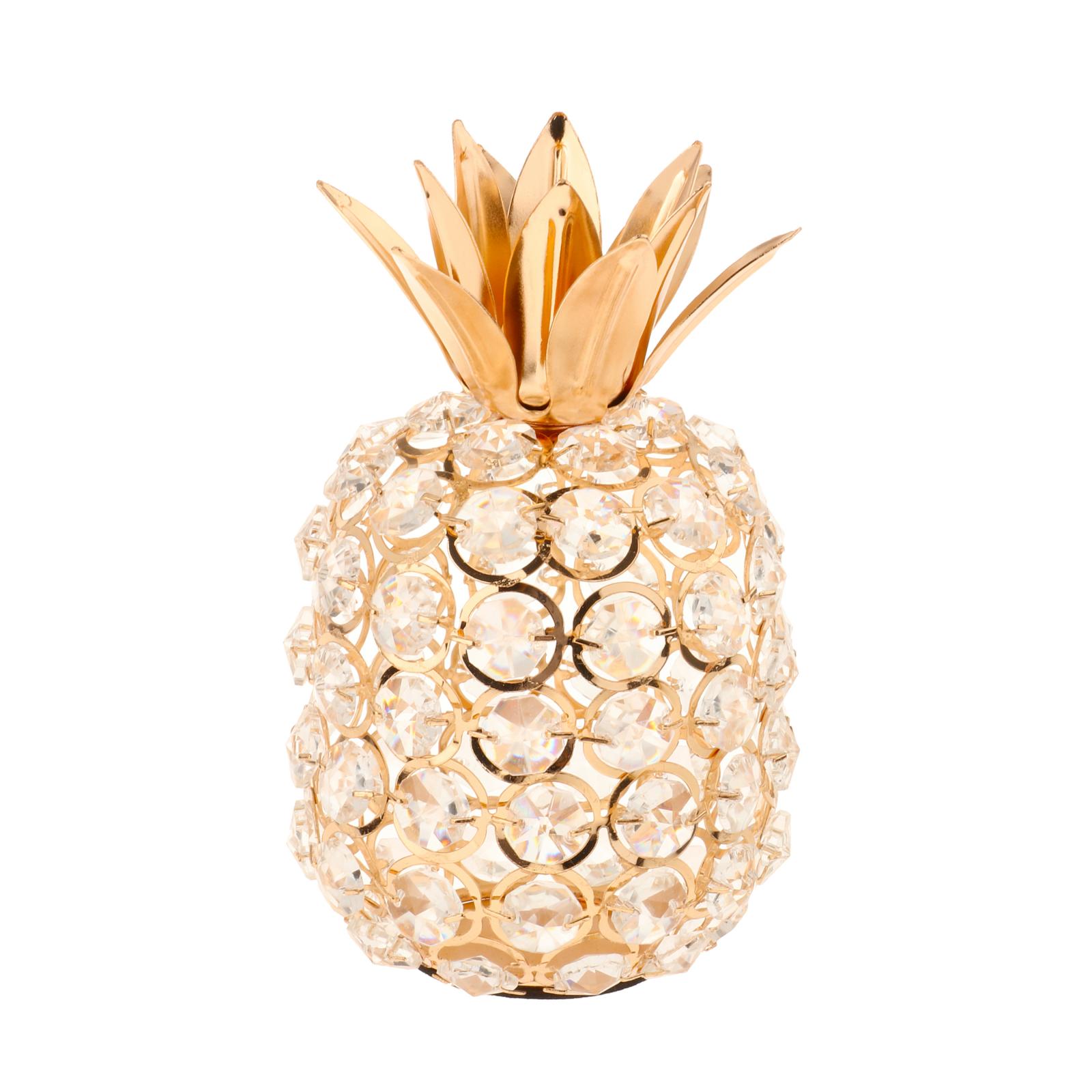3D Cut Crystal Studded Ananas Fruit Ornament Art Handgemaakte Standbeeld Decor