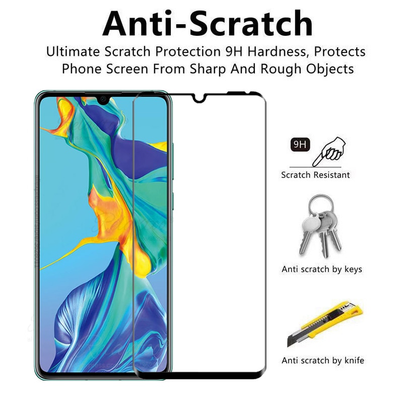 Volledige Dekking Gehard Beschermende glas op Voor huawei p30 Lite Screen Protector glas voor huawei huawey p 30 lite licht film 9 h