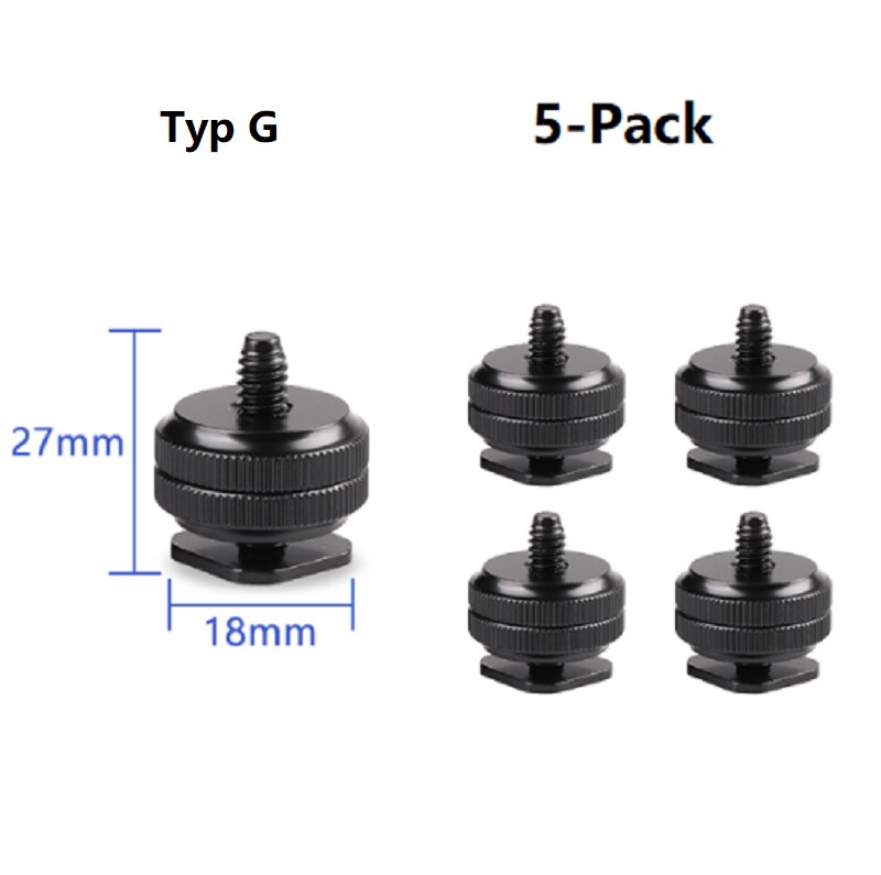 Camera Screw Converter Adapter Kit 1/4 Male Screw 3/8 Female Screw Adapter Cold Shoe Shoe Adapter Camera Accessories Kit: Typ G