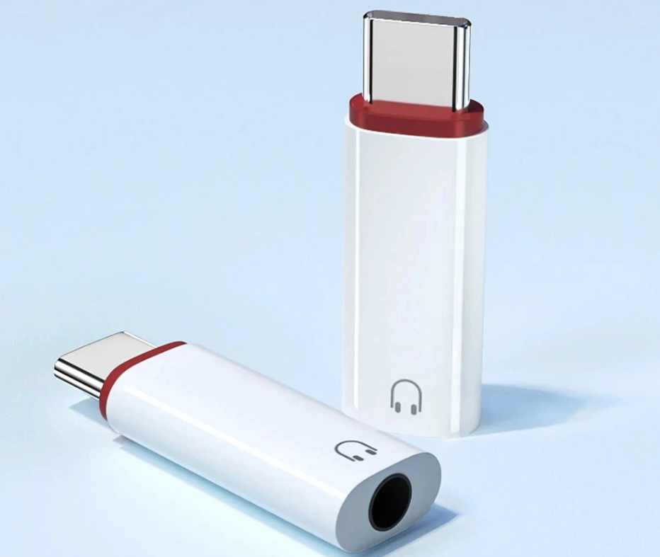 1-2pcs Type c To 3.5mm Earphone Adapter 3.5 Jack USB C Audio Converter for iPhone 15 Huawei C to 3.5mm phone Connector: Ivory