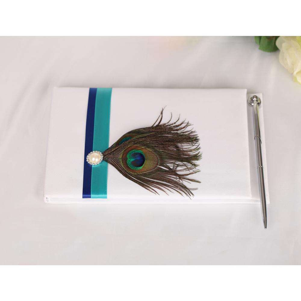 Pauwin Feather White Wedding Gastenboek Pen Set Party Favor Decoraties