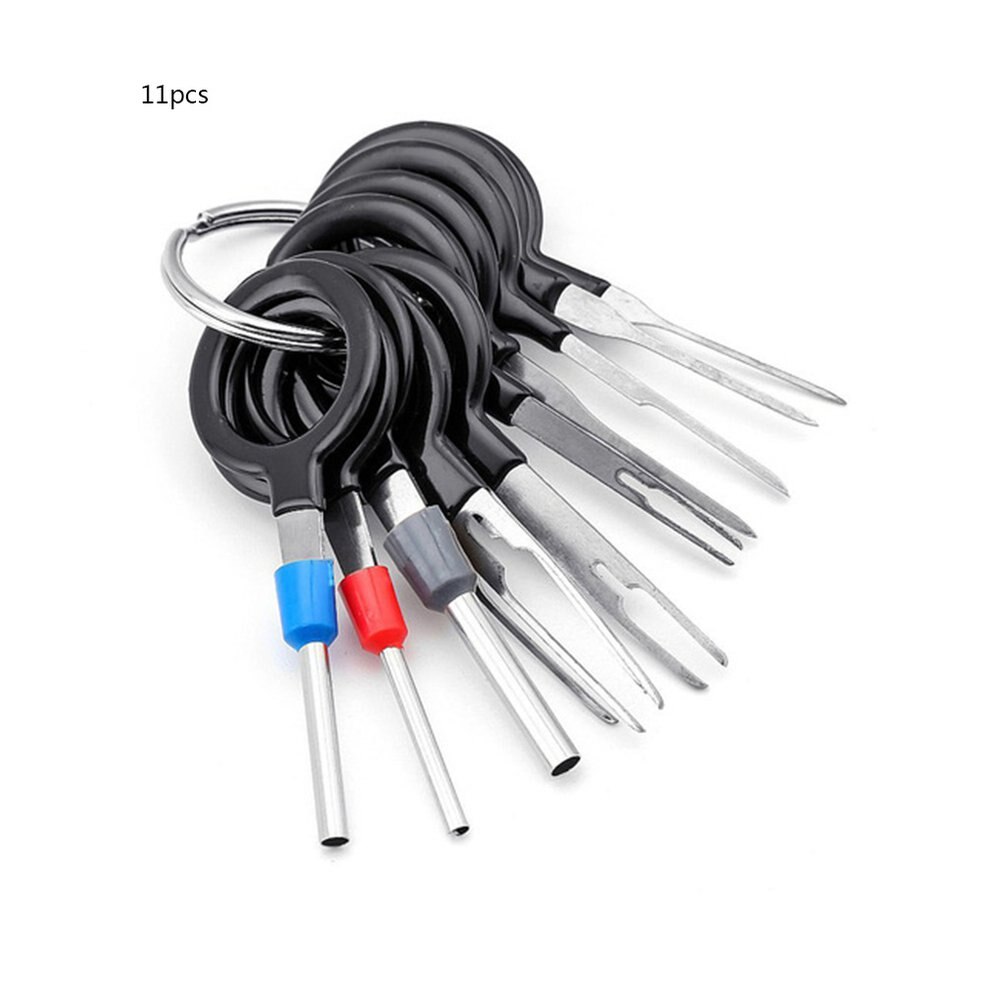 Automoción enchufes de arnés de cableado terminal herramienta de eliminación de 11-pieza push pin herramienta de reparación de automóviles aguja removedor