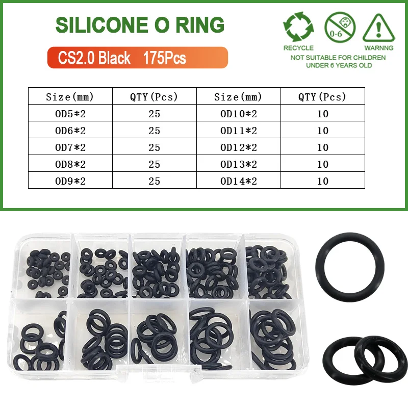 Silicone Seal Rings Set Pressure Washer Spacer Rubber O-ring Plumbing Gasket Oil Resistant nbr O Ring High Temperature Oring Kit: Red