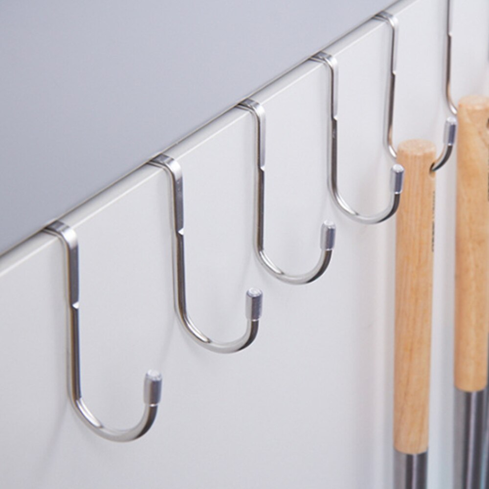 4 Pcs Drawer Cabinet Hook 304 Stainless Steel S-Shaped Hook Suitable for Kitchen, Cabinet, Drawer, Bathroom,Etc.