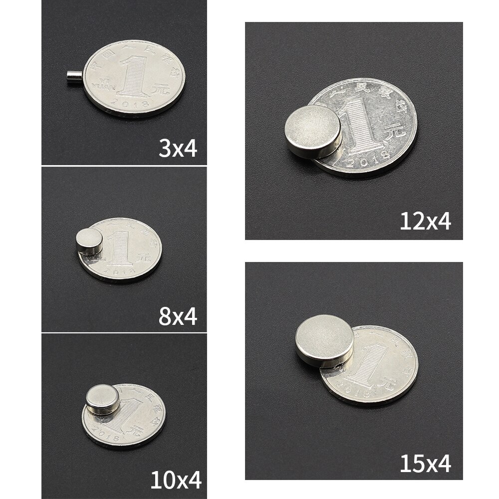 Ronde Magneet 3X4,8X4,10X4,12X4,15X4Mm Neodymium Magneet N35 Permanente Ndfeb Super sterke Krachtige Magneten Imanes De Neodimio
