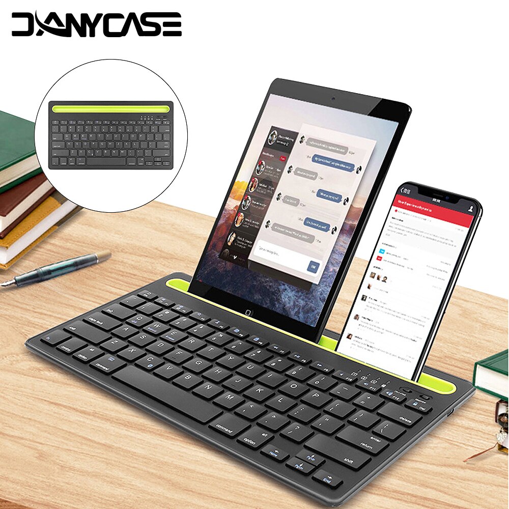 Dual Connect Wireless Bluetooth Keyboard For iPad Mini PC Laptop Keyboard For iPhone Samsung Xiaomi Tablet Mobile Phone Computer