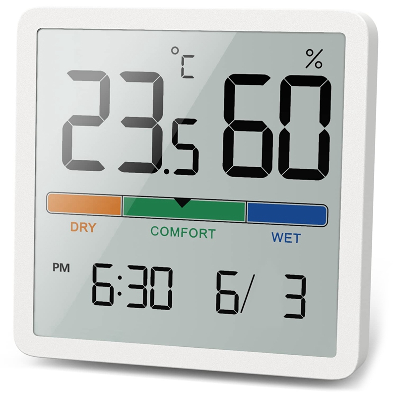 Digital Thermo-Hygrometer, Portable Indoor Thermometer-Hygrometer For Room Climate Control, Room Air Monitoring