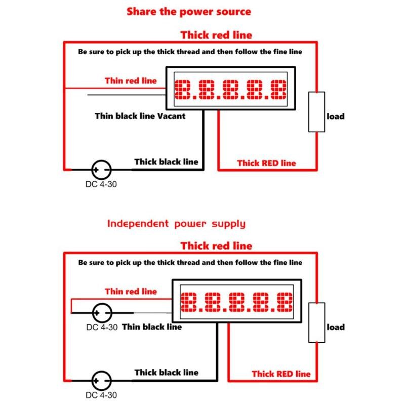 Mini digital amperemeter 0.36 tommer led display høj præcision voltmeter amperemeter panel amp volt spænding strømmåler tester til bil