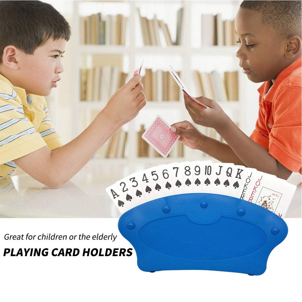 2 piezas Juego de para niños organiza ayuda manos libres juego de tarjetas soporte para la artritis para evitar asiento portátil para personas mayores perezoso póker