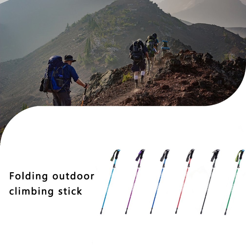 Hiking Poles Aluminum Alloy Ultra Light Walking Sticks Telescopic Folding Hiking Poles Outdoor Equipment