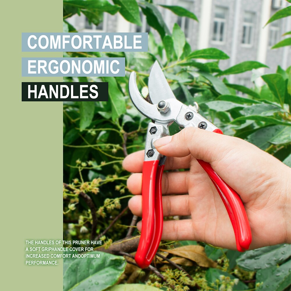 TOVIA 8 Inch Garden Pruning Shear Garden Scissors Bypass Branches Secateurs Pruner Shear Cut Fruit Trees Flower