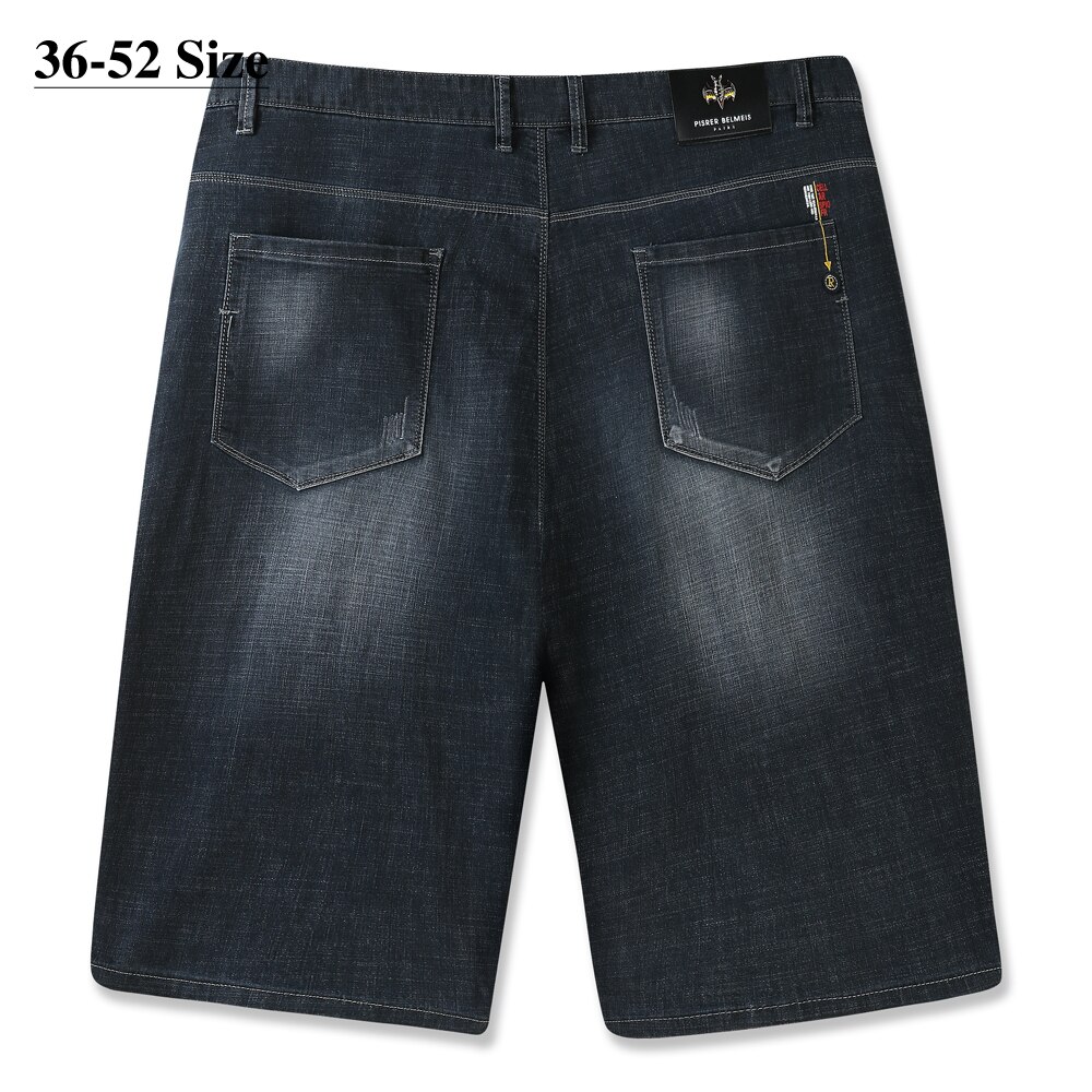 Pantalones cortos vaqueros de talla grande para hombre, Jeans clásicos, rectos y sueltos, ropa de de gran tamaño, 52, 50, 48, 46