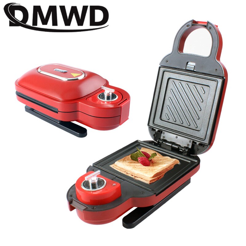 Dmwd 650w elektrisk sandwich maker timing vaffel maker morgenmad brødrister bagning maskine multifunktionel sandwichera æg kage ovn