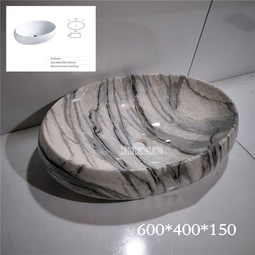 097 Retro Marble Vein Rectangle Ceramic Sink High Temperature Firing Hand Wash Sink Simple Hotel Above Counter Basin Bowl
