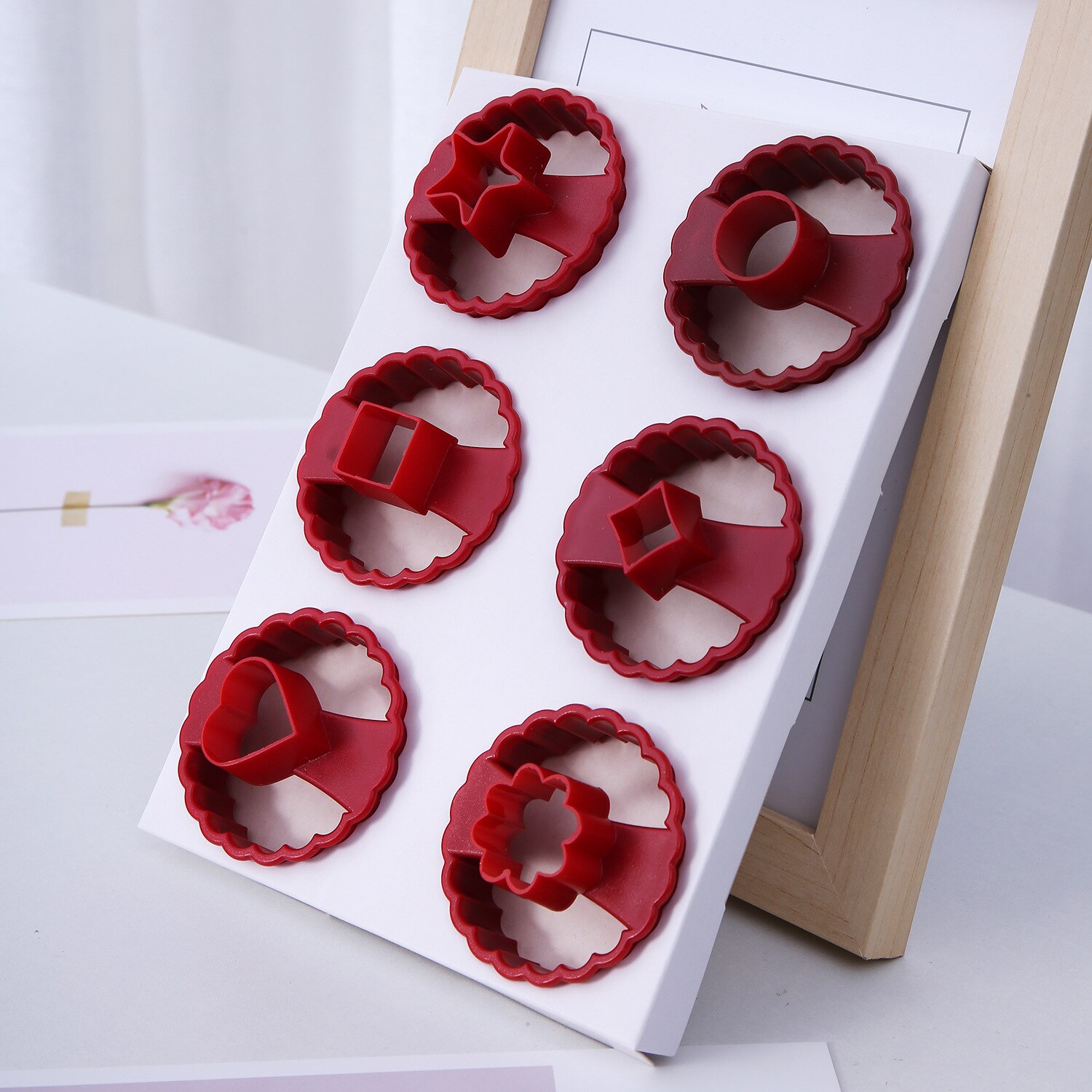 6 stk gør-det-selv kageudstikker sæt kage dekorationsværktøj fondant udstikkere runde kage udstikkere multifunktionel fudge bageform