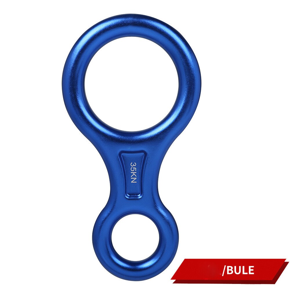 Climbing Gear Downhill Equipment 35KN Rescue Figure 8 Descender Carabiner Rigging Plate for Climbing Belaying Rappelling Device: Blue1