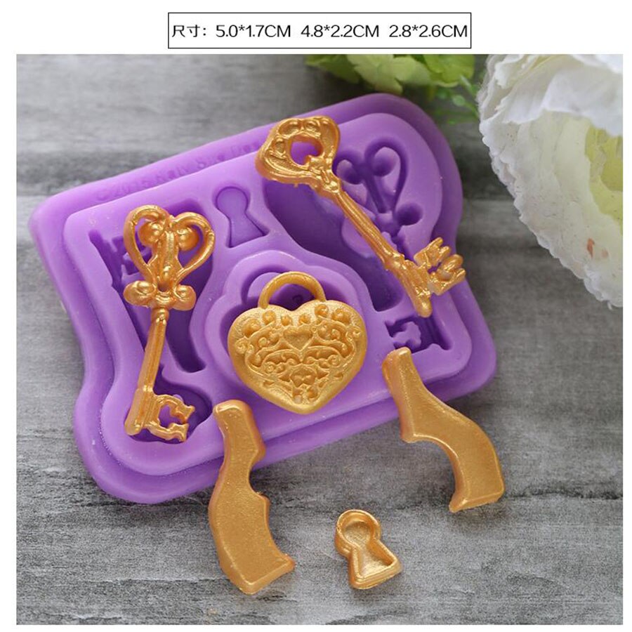 Moule à gâteau en Silicone en forme de clé, pour glace, gelée, bonbons, Fondant, ustensiles de cuisson, DIY, 1 pièces