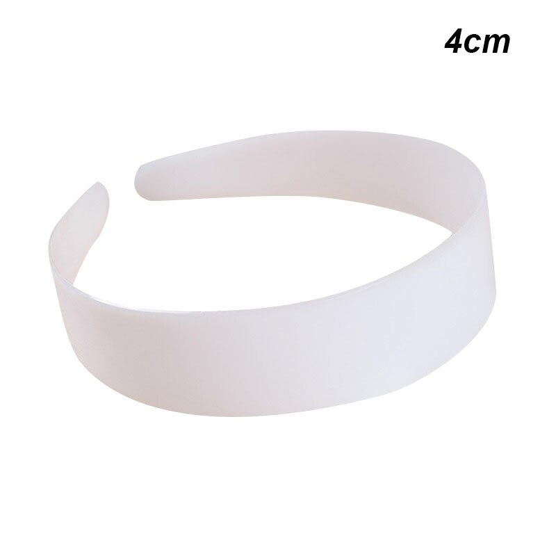 Neue 10 teile/los 2.5/2.8/3.8/4 cm breite Kunststoff Flache Stirnband für Frauen Mädchen Schwarz Weiß haarbänder Pad für DIY Lünette Reifen Material: 04 Weiß 4cm weit