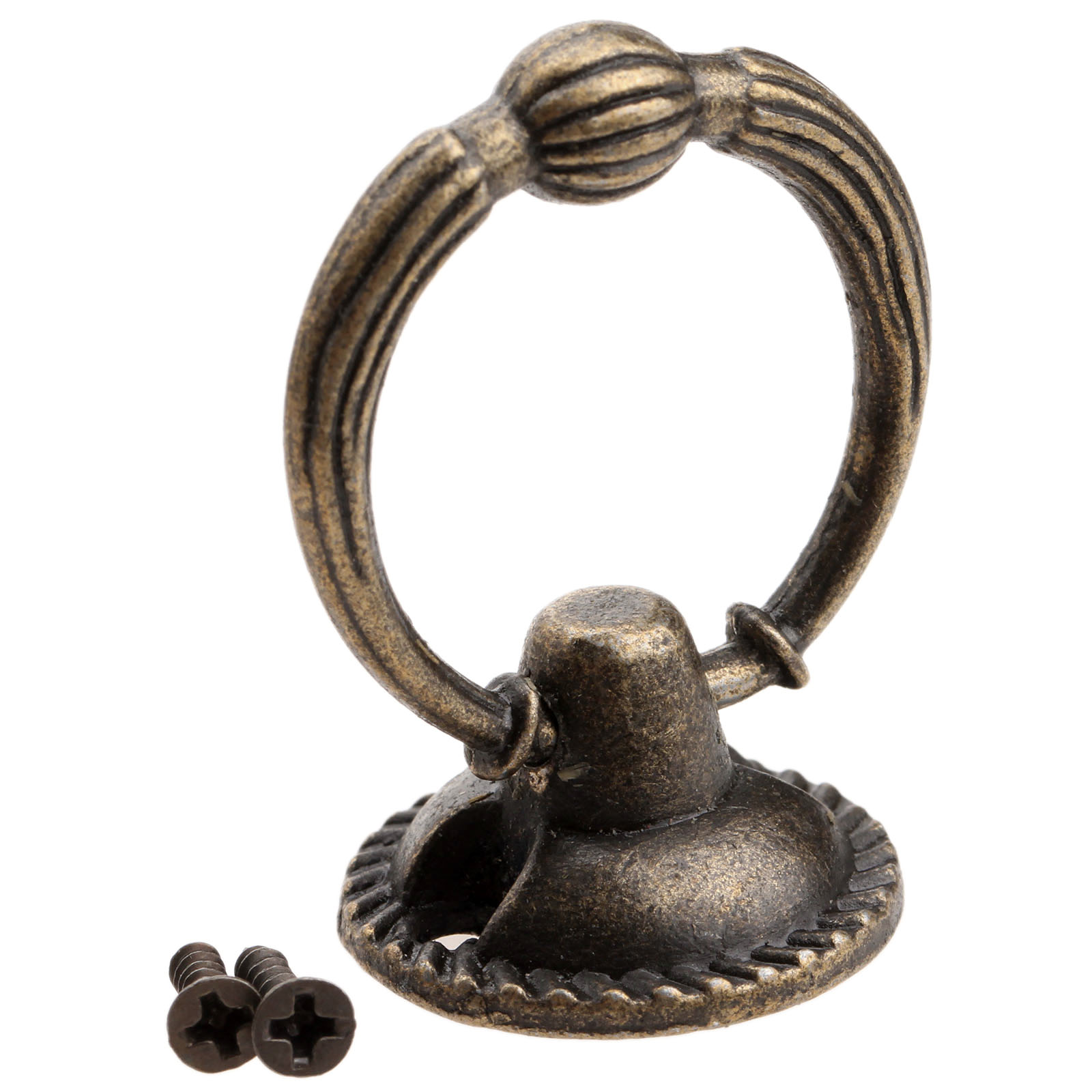 Perillas de bronce antiguo de 5 piezas para joyero, Mini cajón, armario, pomos de puerta de escritorio, anillo de puerta, perillas de muebles