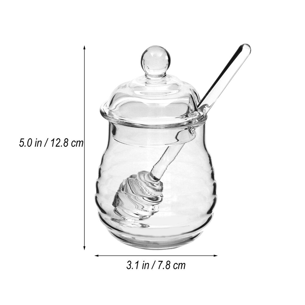 250Ml Glas Honing Pot Clear Jampot Set Met Dipper En Deksel Voor Home Kitchen Gebruik