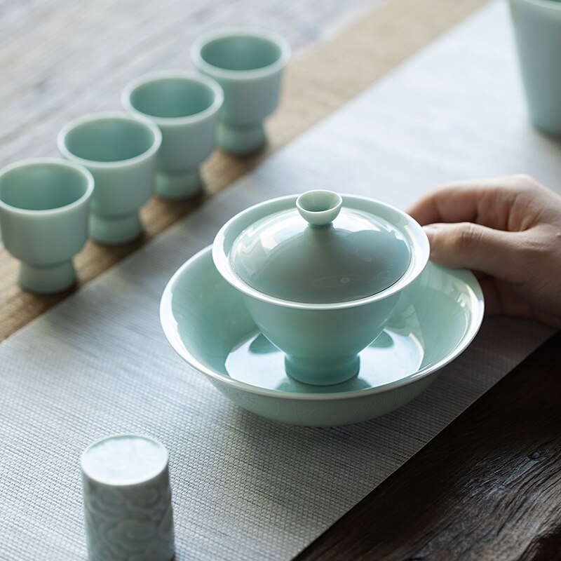 Japanese Hutian Kiln Split Piece Ceramic Pot Bearing Dry Brewing Plate Pot Holding Imitating Song Tea Bearing Kung Fu Teaware