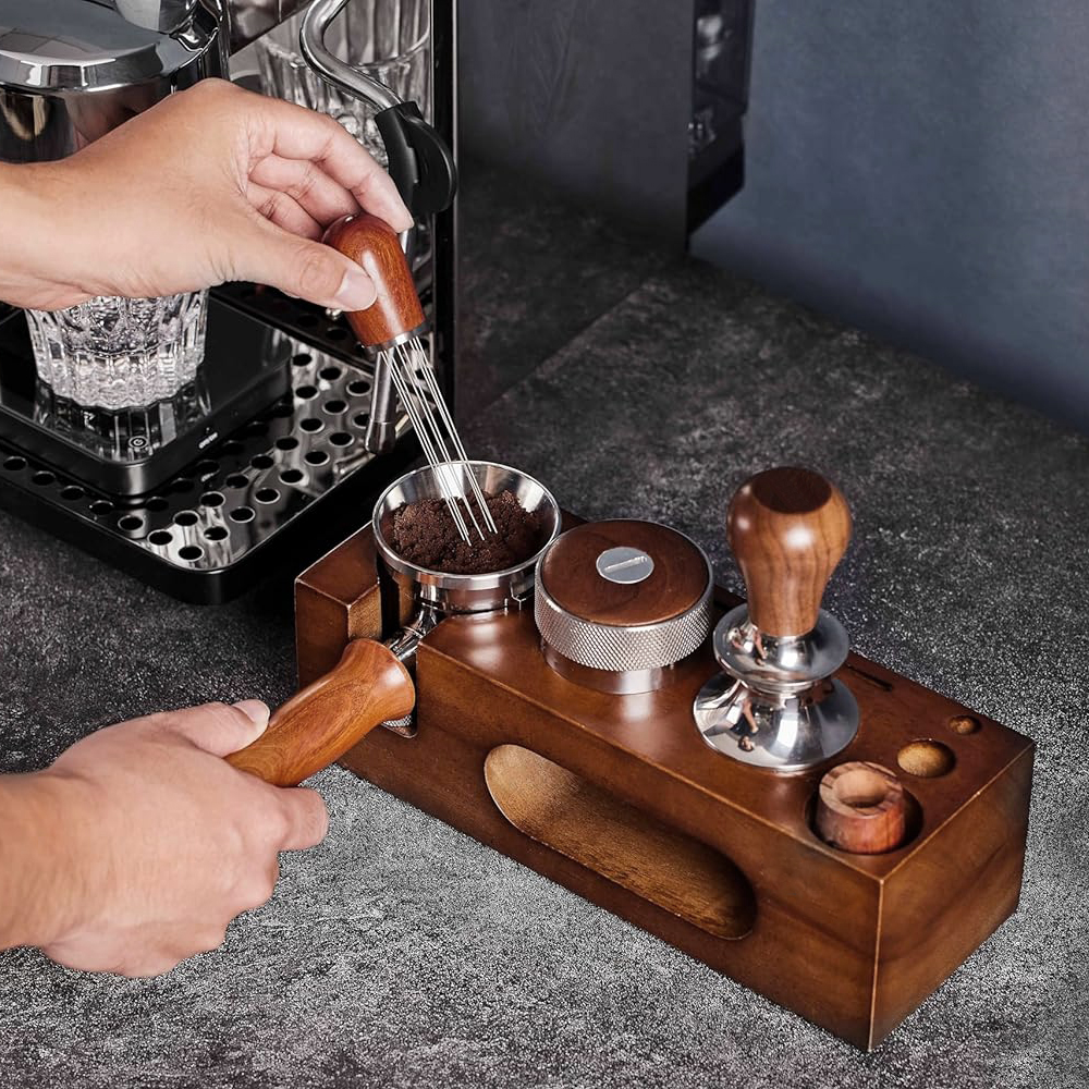 58mm Bottomless Coffee Portafilter for E61 Grouphead Espresso Machines Two-Ear Coffee Handle with Filter Basket Barista Tools
