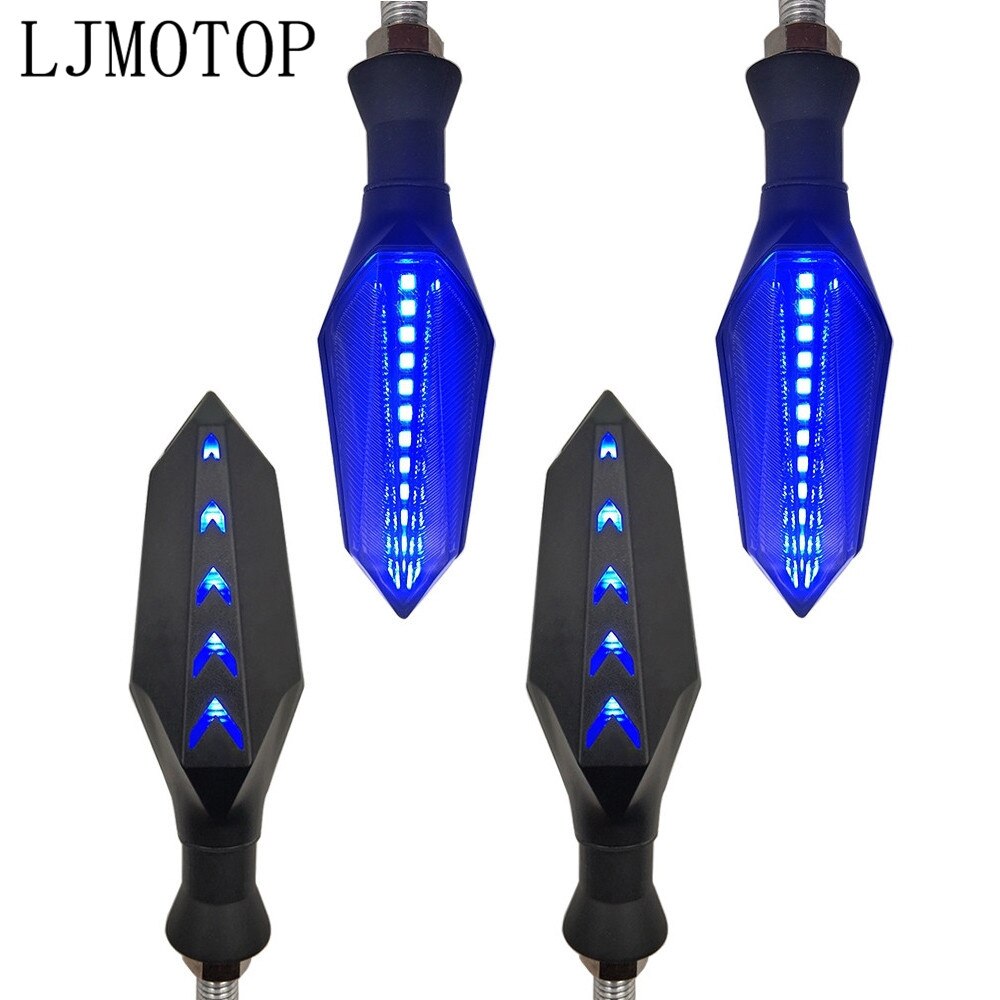 Clignotants de moto Fluide Clignotant Pour Kawasaki Z750 Z-750 Z750R Z750S 2007 Z1000SX Ninja 300 EX300: 2 pairs Blue-Blue
