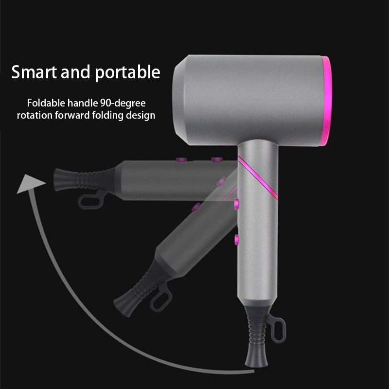 En Koude Lucht Föhn Met Verzamelen Nozzle En Diffusing Nozzle Styling Tool Voor Salon En Huishoudelijke Gebruik Opvouwbare handvat