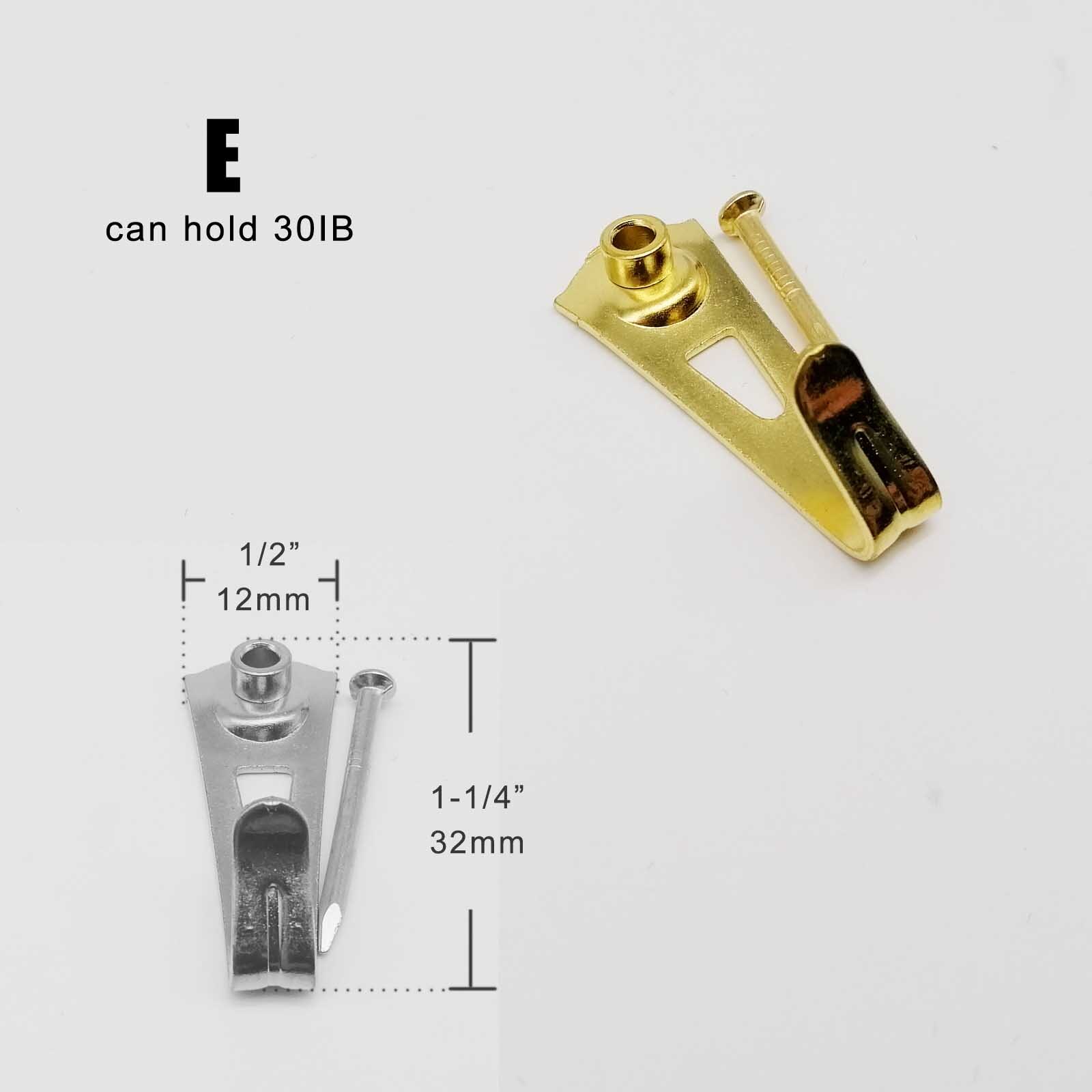 5Pcs 10 20 30 50 100IB Hoge Sterkte Stalen Metalen Foto Foto Olieverf Frame Spiegel Klok Haak Hanger hard Hout Effen Muur: E can hold 30IB