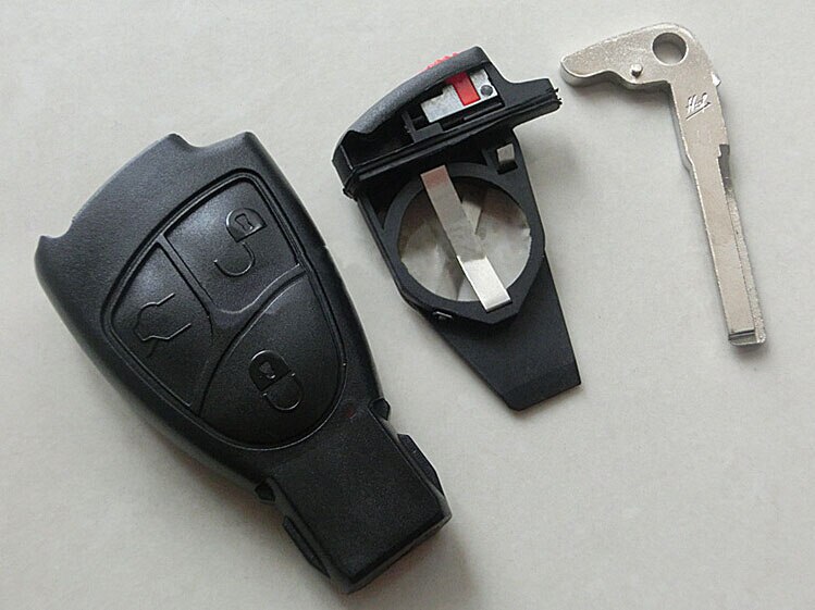 3 Knop Smart Card Afstandsbediening Sleutel Shell Case Voor Mercedes-Benz S350 Met Batterij Houders En Spare key Fob Key Cover