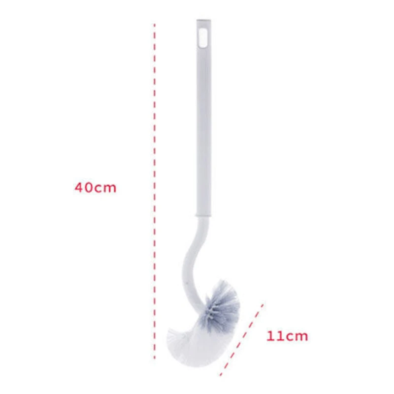 Brosse courbe de toilette de type S suspendue au mur de salle de bains, brosse à tête courbée pour espace d'angle, cheveux doux, articles ménagers, outils de nettoyage, accessoires