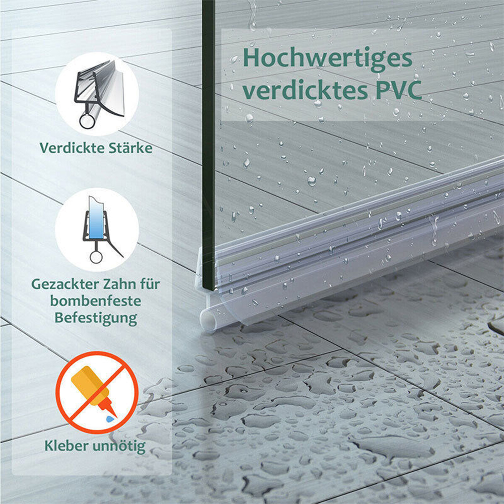 2pcs 50cm Bath Shower Screen Door Seal Strip rubber Frameless Glass Door Bottom Weatherstrip Seal Water Deflector For Bathroom