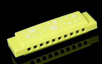 Bi 10 hullers mundharmonika børn blå musikinstrumenter mund ogan orff instrumenter pædagogisk studerende 'legetøj mondharmonica: Gul