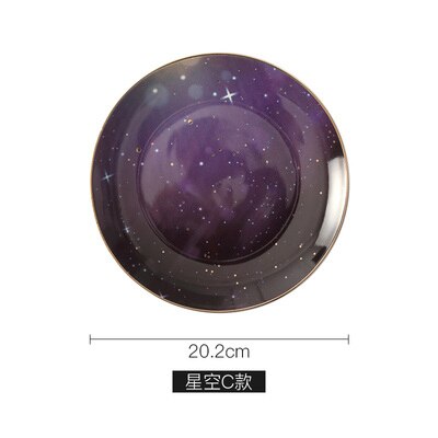 Keramische plaat huishoudelijke noordse westerse plaat setting ins net rode fotoplaat ster taart dessertbord: Stijl 03