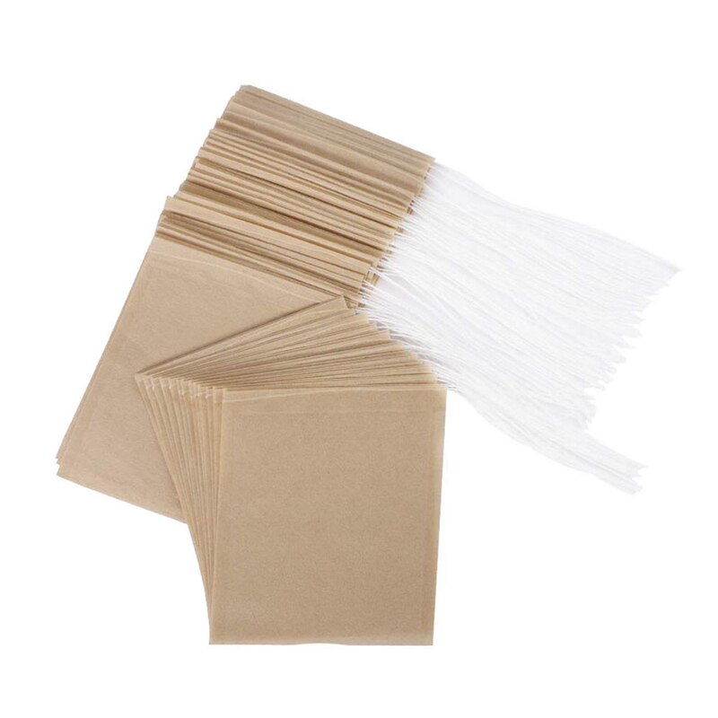 300 Stuks Thee Filter Zakken, wegwerp Papier Thee Zak Met Koord Veilig Sterke Penetratie Ongebleekt Papier Voor Losse Thee En: Default Title